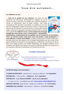 Jacques Salomé ESPERE rencontres 2023